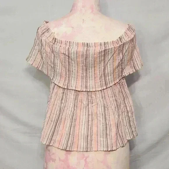 Lucky Brand Striped Off Shoulder Top - Picture 2 of 9